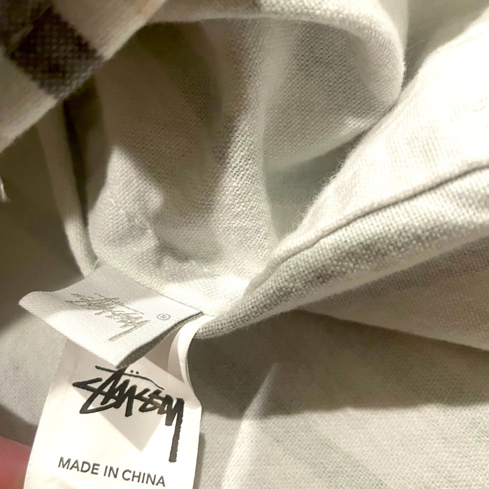 Stussy oversized striped button up 100% cotton mens small fits a XL - Picture 7 of 11